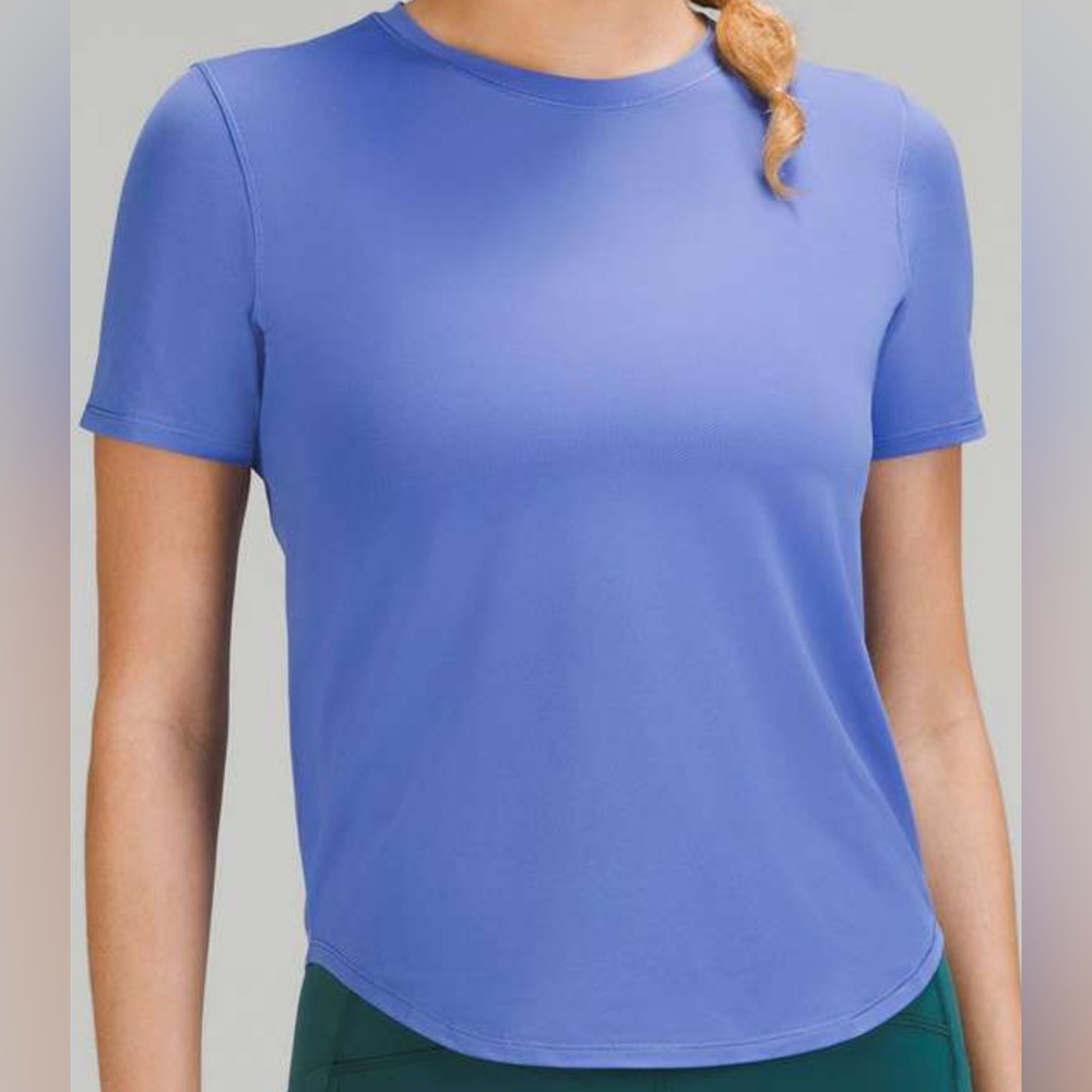 LULULEMON Size 4 High-Neck Running and Training T-Shirt in Wild Indigo